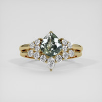 2.38 Ct. Green Sapphire Ring, 18K Yellow Gold 1