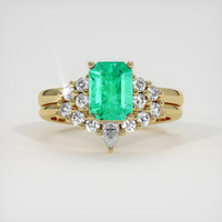 1.45 Ct. Emerald Ring, 18K Yellow Gold 1