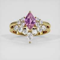 1.19 Ct. Purplish Pink Sapphire Ring, 18K Yellow Gold 1