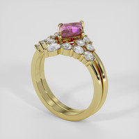 1.19 Ct. Purplish Pink Sapphire Ring, 18K Yellow Gold 2