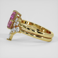 1.19 Ct. Purplish Pink Sapphire Ring, 18K Yellow Gold 4