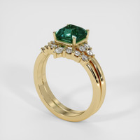 3.05 Ct. Bluish Green Sapphire Ring, 18K Yellow Gold 2
