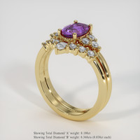 1.34 Ct. Purple Sapphire Ring, 18K Yellow Gold 2
