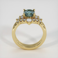 1.56 Ct. Bluish Green Sapphire Ring, 18K Yellow Gold 3