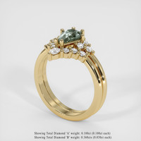 0.95 Ct. Sapphire Ring, 18K Yellow Gold 2