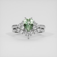 1.52 Ct. Green Sapphire Ring, Platinum 950 1