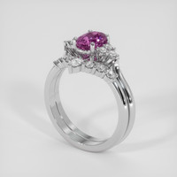 1.50 Ct. Pinkish Purple Sapphire Ring, Platinum 950 2