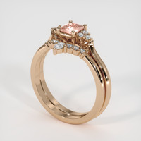 0.76 Ct. Peach Sapphire Ring, 14K Rose Gold 2