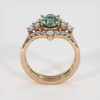 2.25 Ct. Bluish Green Sapphire Ring, 14K Rose Gold 3