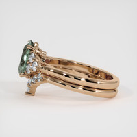 2.25 Ct. Bluish Green Sapphire Ring, 14K Rose Gold 4