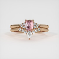 0.68 Ct. Padparadscha Sapphire Ring, 14K Rose Gold 1