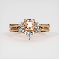 0.76 Ct. Peach Sapphire Ring, 18K Rose Gold 1