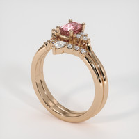 0.68 Ct. Padparadscha Sapphire Ring, 18K Rose Gold 2