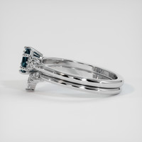 0.84 Ct. Greenish Blue Sapphire Ring, 14K White Gold 4