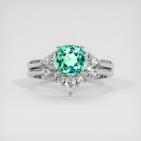 1.07 Ct. Emerald Ring, 18K White Gold 1