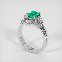 1.07 Ct. Emerald Ring, 18K White Gold 2