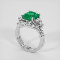 3.37 Ct. Emerald Ring, 18K White Gold 2