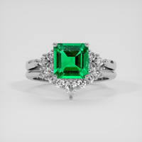 1.31 Ct. Emerald Ring, 18K White Gold 1