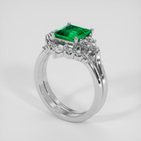 1.31 Ct. Emerald Ring, 18K White Gold 2