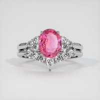 2.02 Ct. Padparadscha Sapphire Ring, 18K White Gold 1