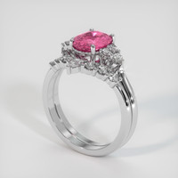 2.02 Ct. Padparadscha Sapphire Ring, 18K White Gold 2
