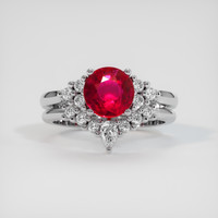 1.55 Ct. Ruby Ring, 18K White Gold 1