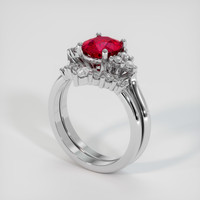 1.55 Ct. Ruby Ring, 18K White Gold 2