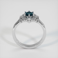 0.84 Ct. Greenish Blue Sapphire Ring, 18K White Gold 3