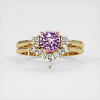 0.96 Ct. Pink Sapphire Ring, 14K Yellow Gold 1
