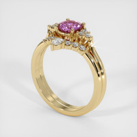 0.96 Ct. Pink Sapphire Ring, 14K Yellow Gold 2