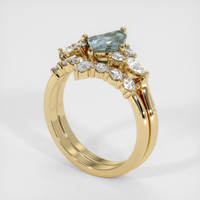 1.09 Ct. Bluish Green Sapphire Ring, 14K Yellow Gold 2