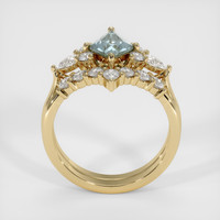 1.09 Ct. Bluish Green Sapphire Ring, 14K Yellow Gold 3