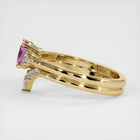 0.96 Ct. Pink Sapphire Ring, 18K Yellow Gold 4