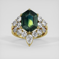 3.86 Ct. Bi Color Sapphire Ring, 18K Yellow Gold 1