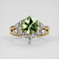 2.21 Ct. Green Sapphire Ring, 18K Yellow Gold 1