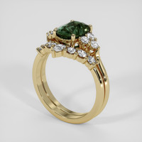 2.08 Ct. Green Sapphire Ring, 18K Yellow Gold 2