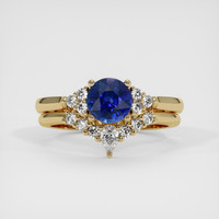 1.14 Ct. Blue Sapphire Ring, 18K Yellow Gold 1