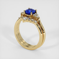 1.14 Ct. Blue Sapphire Ring, 18K Yellow Gold 2
