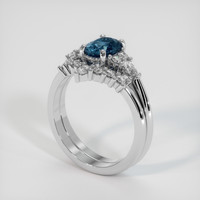 1.75 Ct. Greenish Blue Sapphire Ring, Platinum 950 2
