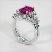 3.98 Ct. Pink Sapphire Ring, 10K White Gold 2