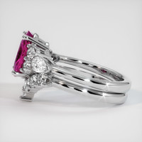 3.98 Ct. Pink Sapphire Ring, 10K White Gold 4