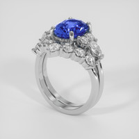 3.03 Ct. Blue Sapphire Ring, 14K White Gold 2