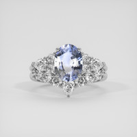 1.75 Ct. Blue Sapphire Ring, 14K White Gold 1