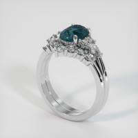 2.52 Ct. Greenish Blue Sapphire Ring, 14K White Gold 2
