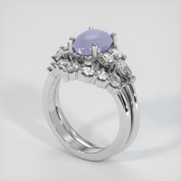 3.27 Ct. Bluish Purple Sapphire Ring, 18K White Gold 2