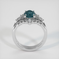2.52 Ct. Greenish Blue Sapphire Ring, 18K White Gold 3