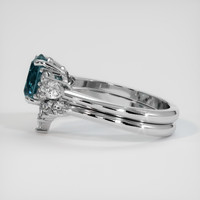 2.52 Ct. Greenish Blue Sapphire Ring, 18K White Gold 4