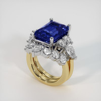7.03 Ct. Color Change Sapphire Ring, 14K White & Yellow 2