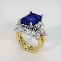 7.03 Ct. Sapphire Ring, 18K White & Yellow 2