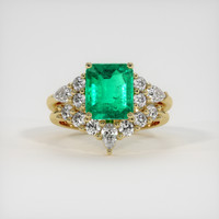 1.47 Ct. Emerald Ring, 18K Yellow Gold 1